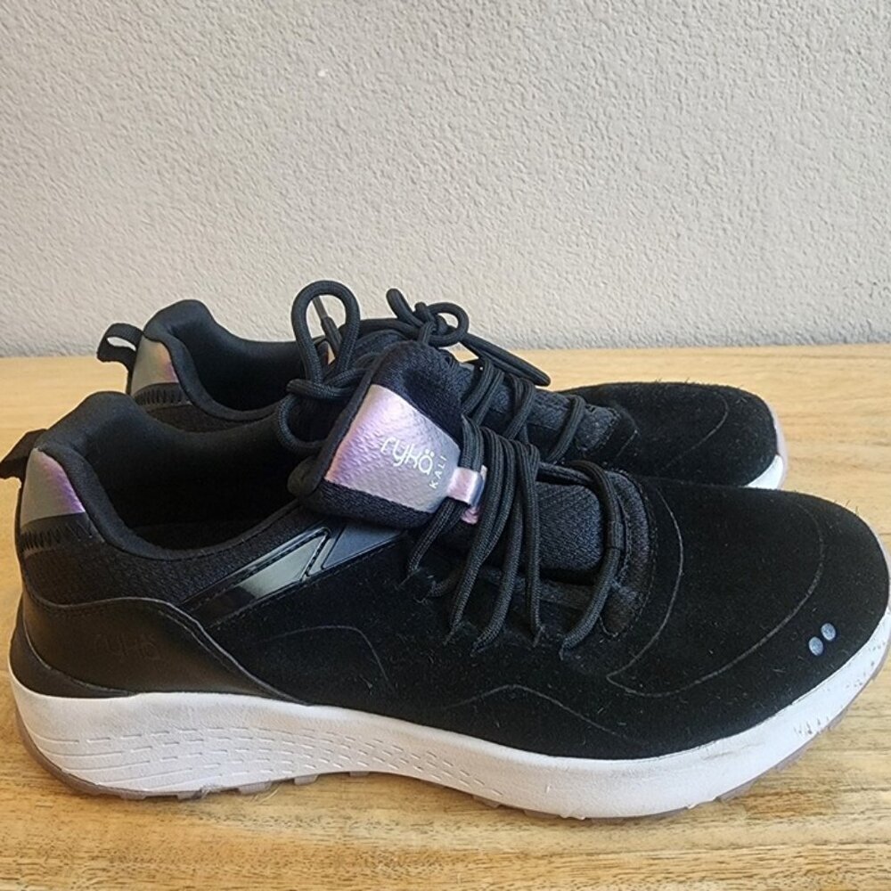 Ryka Kali Shoes Womens Size 10 Black Suede Sneakers Comfort Walking Athletic